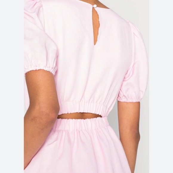 ForEver new Melbourne Midi dress High low Coquette Feminine Baby pink 4 - Picture 4 of 16